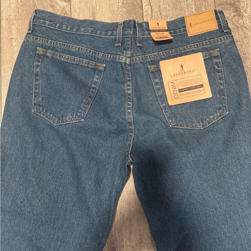 Relaxed Fit Men's Denim Jeans - Classic Blue Lanesboro NEW